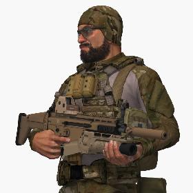 Military Male US Soldier Set Rigged 3D model